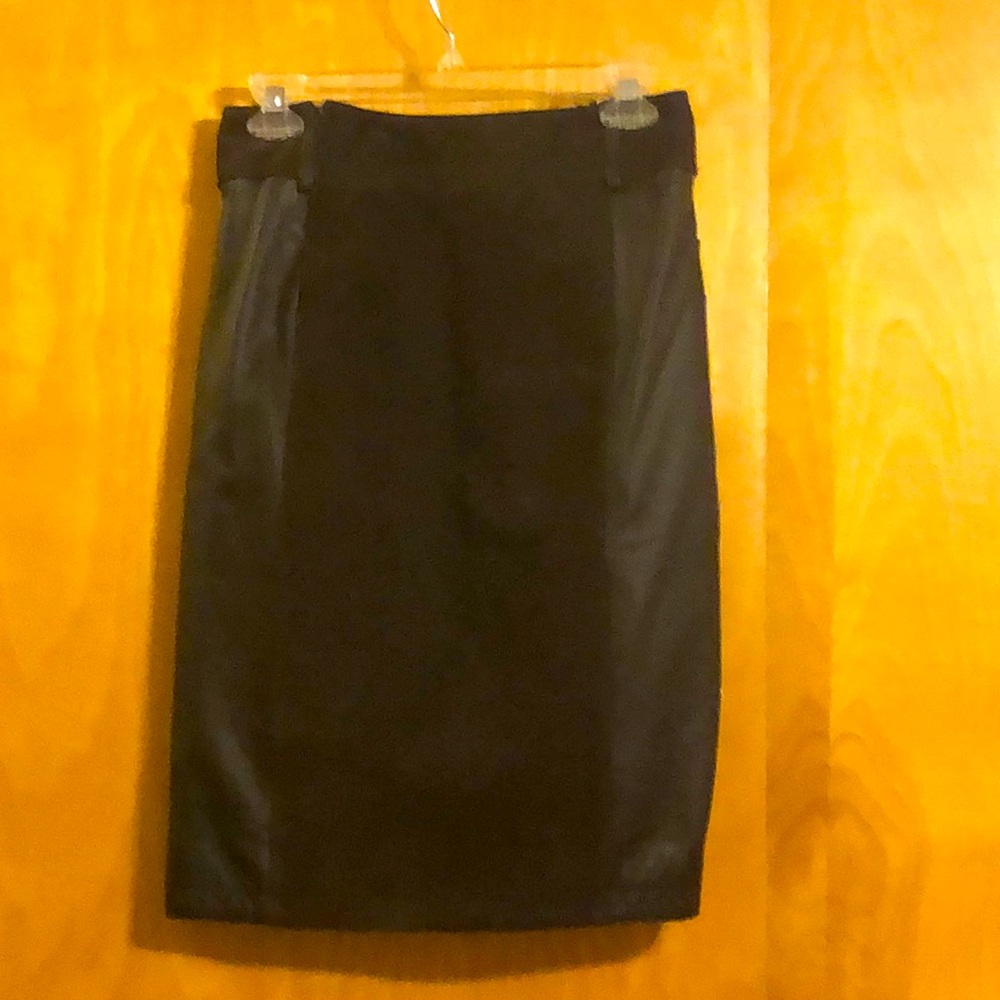 Leather and suede paneled skirt by Herion of Italy